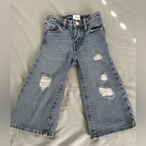 Old Navy: Toddler distress wide leg jeans